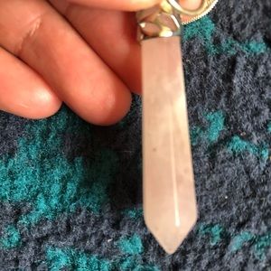 Rose Quartz crystal necklace. 22 inch necklace
